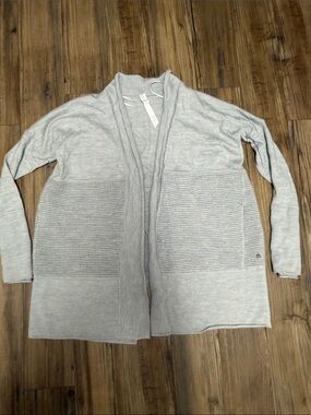 lululemon athletica Light Gray Open-Front Ribbed Panel Cardigan